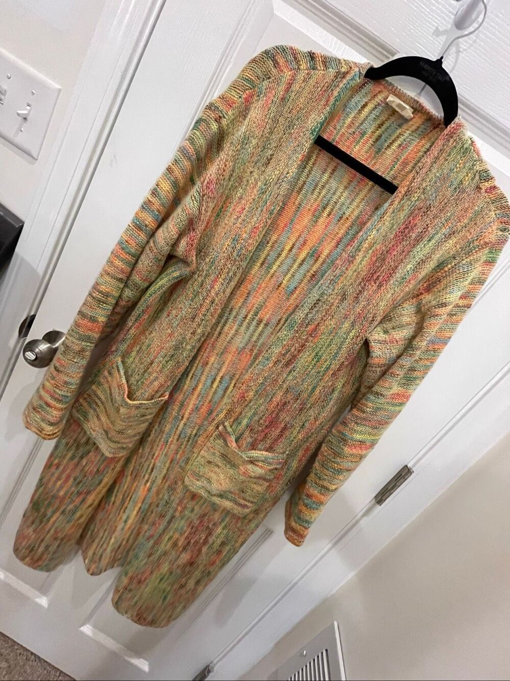 143 Story Women’s 2X Multicolor Knit Open Front Cardigan Sweater